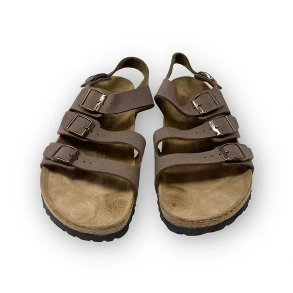 Birkenstock Birkis Canberra Brown 3 Strap Comfort Leather Sandals Women’s Size 9 - Picture 3 of 9